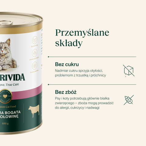Karma mokra dla kota bogata w wołowinę