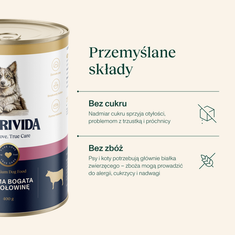 Karma dla psa bogata w wołowinę