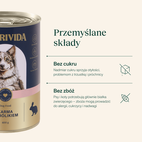 Karma mokra dla psa z królikiem