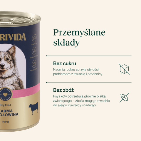 Karma mokra dla psa z wołowiną