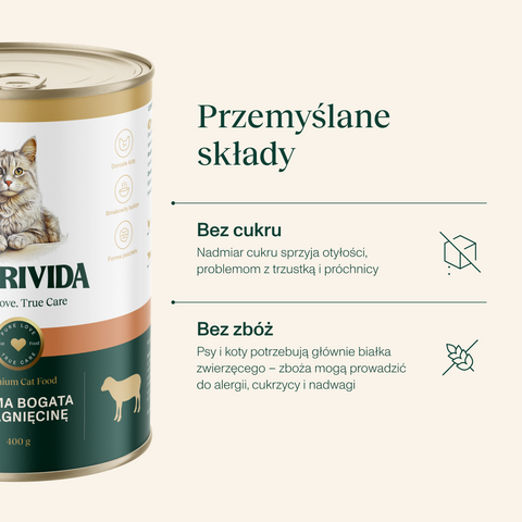 Karma mokra dla kota bogata w jagnięcinę