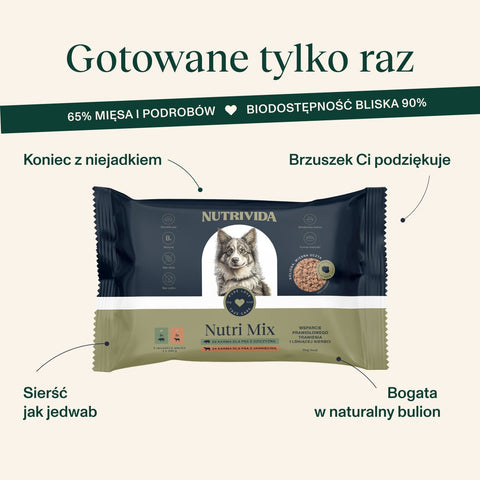 NutriMix dla Psa – MultiPack bezzbożowych saszetek (4 x 100g | 2 Smaki - dziczyzna i jagnięcina)
