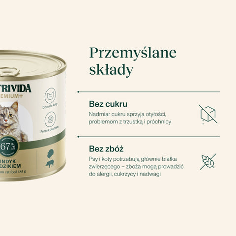 Indyk z dzikiem karma Premium+ dla kota