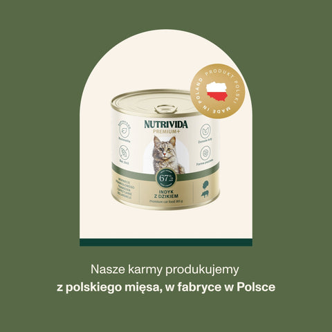 Indyk z dzikiem karma Premium+ dla kota