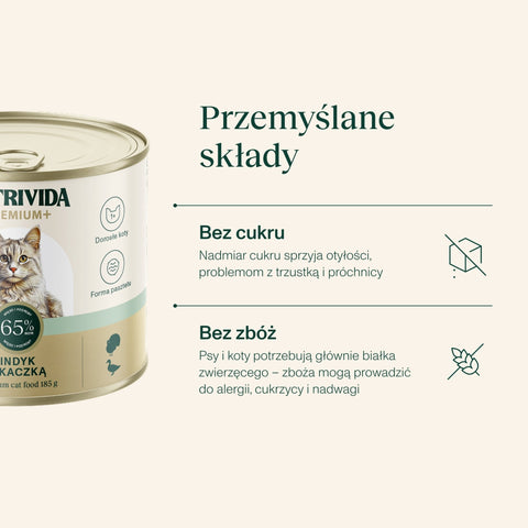 Indyk z kaczką karma Premium+ dla kota