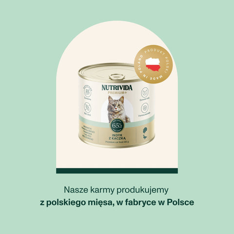 Indyk z kaczką karma Premium+ dla kota