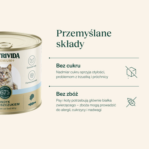 Indyk z morszczukiem karma Premium+ dla kota