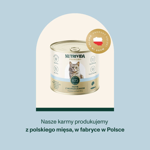 Indyk z morszczukiem karma Premium+ dla kota