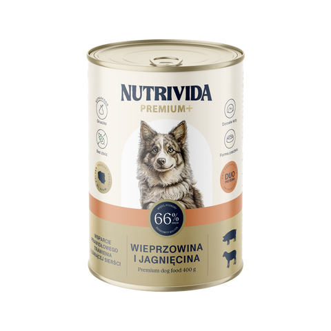 Wieprzowina z jagnięciną karma Premium+ dla psa