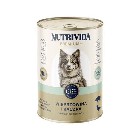 Wieprzowina z kaczką karma Premium+ dla psa