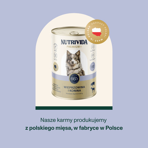 Wieprzowina z koniną karma Premium+ dla psa