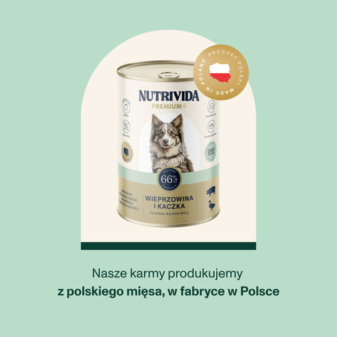 Wieprzowina z kaczką karma Premium+ dla psa