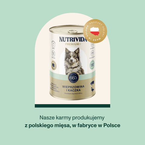Wieprzowina z kaczką karma Premium+ dla psa