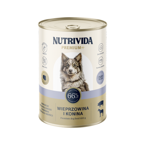 Wieprzowina z koniną karma Premium+ dla psa