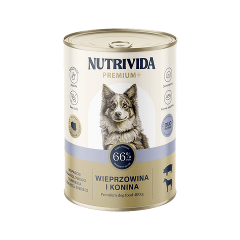 Wieprzowina z koniną karma Premium+ dla psa