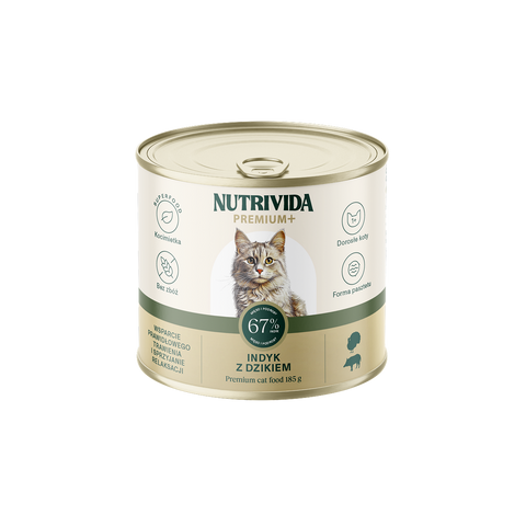 Indyk z dzikiem karma Premium+ dla kota