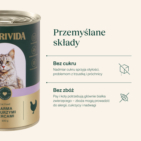 Karma dla kota z sercami kurzymi