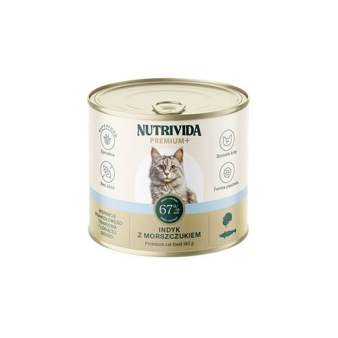 Indyk z morszczukiem karma Premium+ dla kota